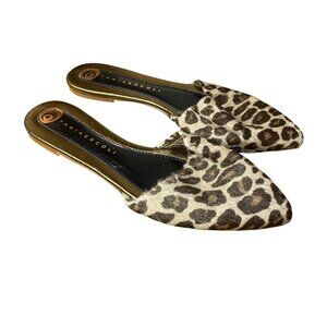 Tania Ercoli Calf Hair Cheetah Animal Print Mules Sz 37 (EU) Made in Italy